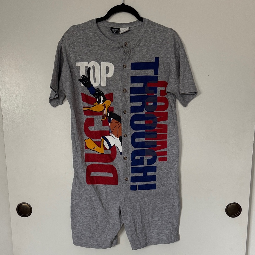 Warner Bros. Daffy Duck Gray Cotton Blend One Piece Loungewear